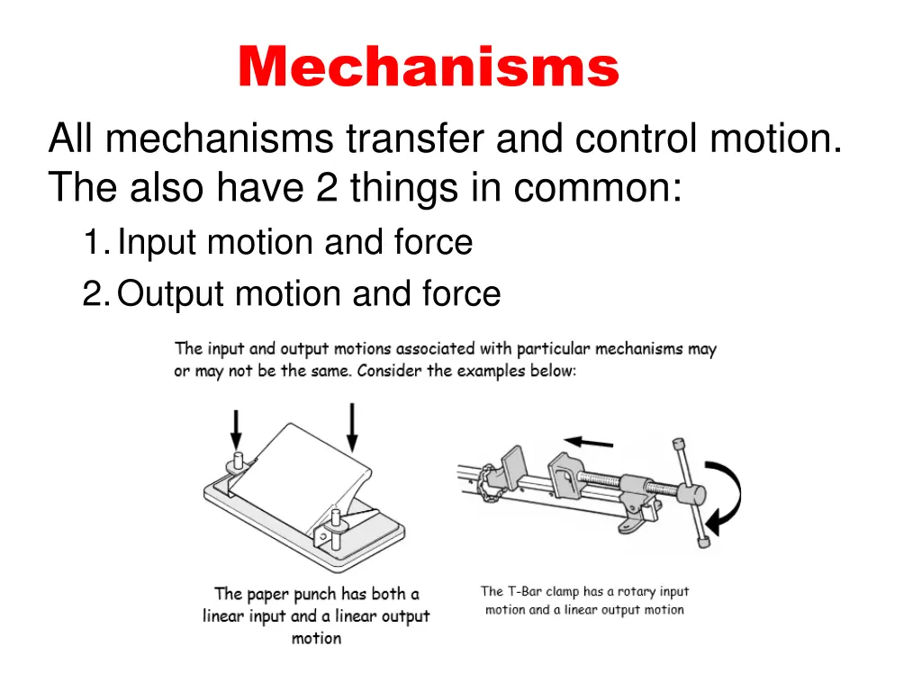 mechanisms all mechanisms transfer and control