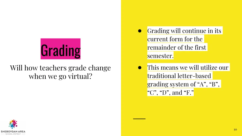 grading will continue in its current form