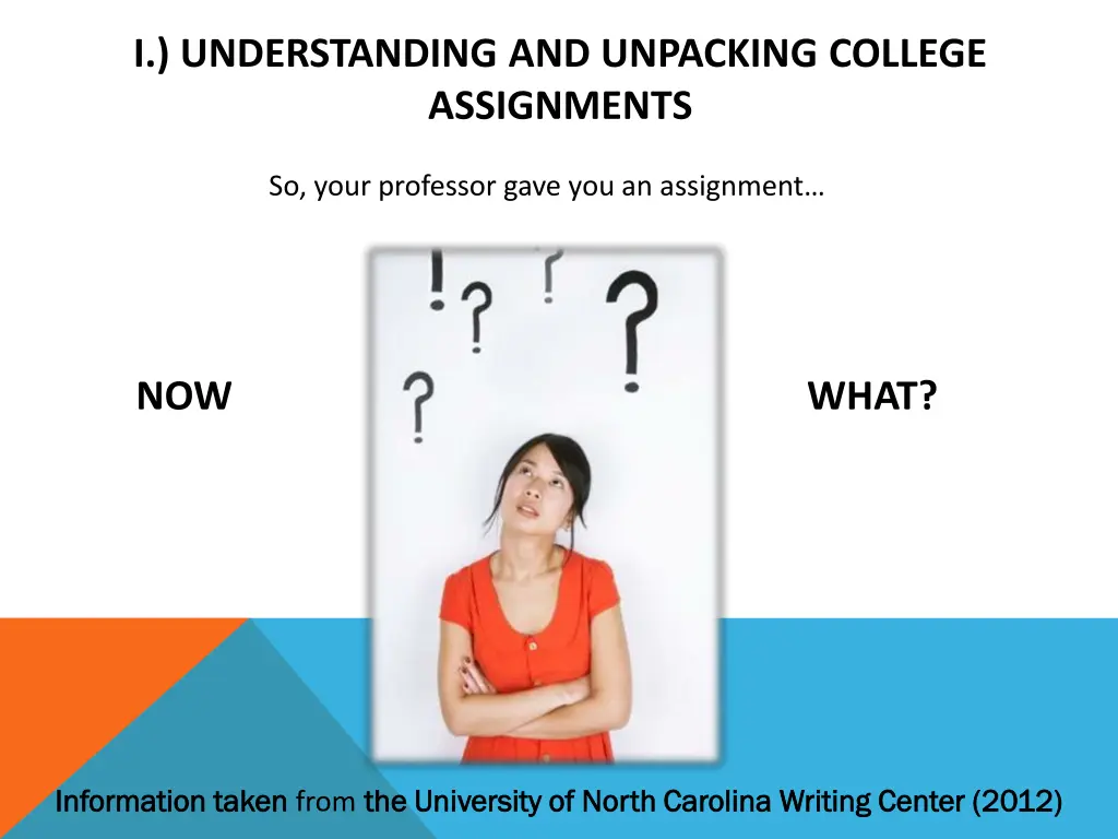 i understanding and unpacking college assignments