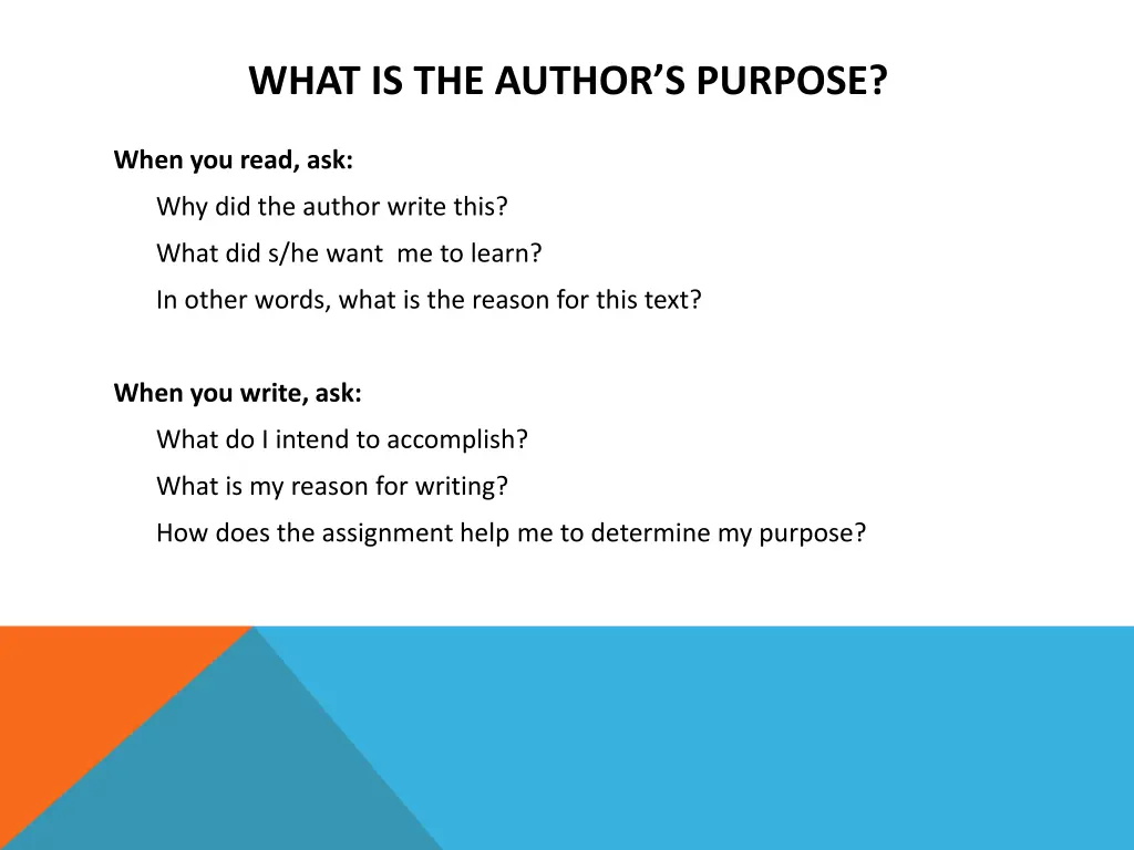 what is the author s purpose