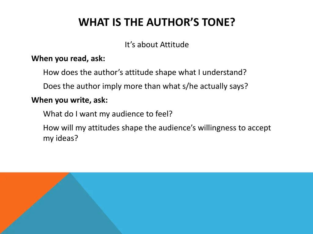 what is the author s tone
