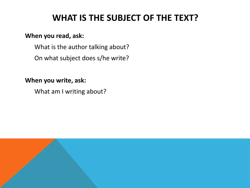 what is the subject of the text