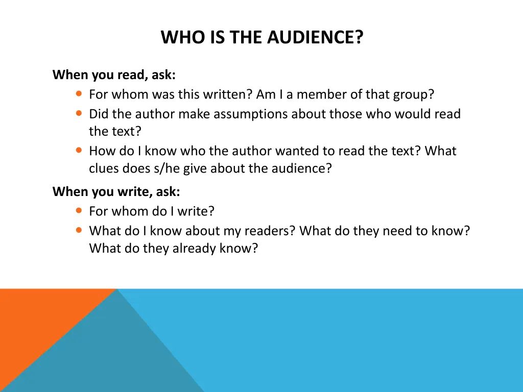 who is the audience