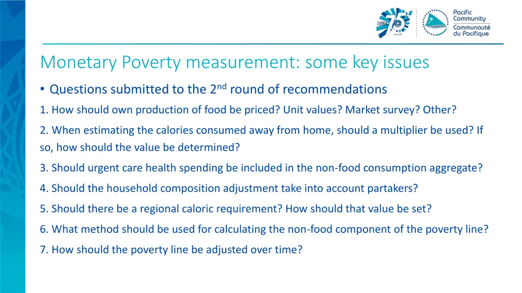 monetary poverty measurement some key issues
