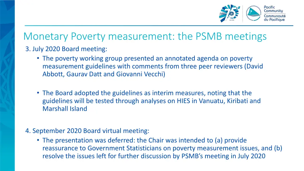 monetary poverty measurement the psmb meetings 1