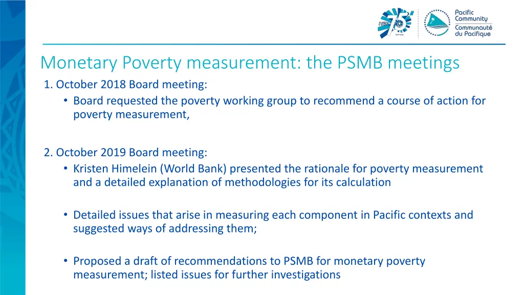 monetary poverty measurement the psmb meetings