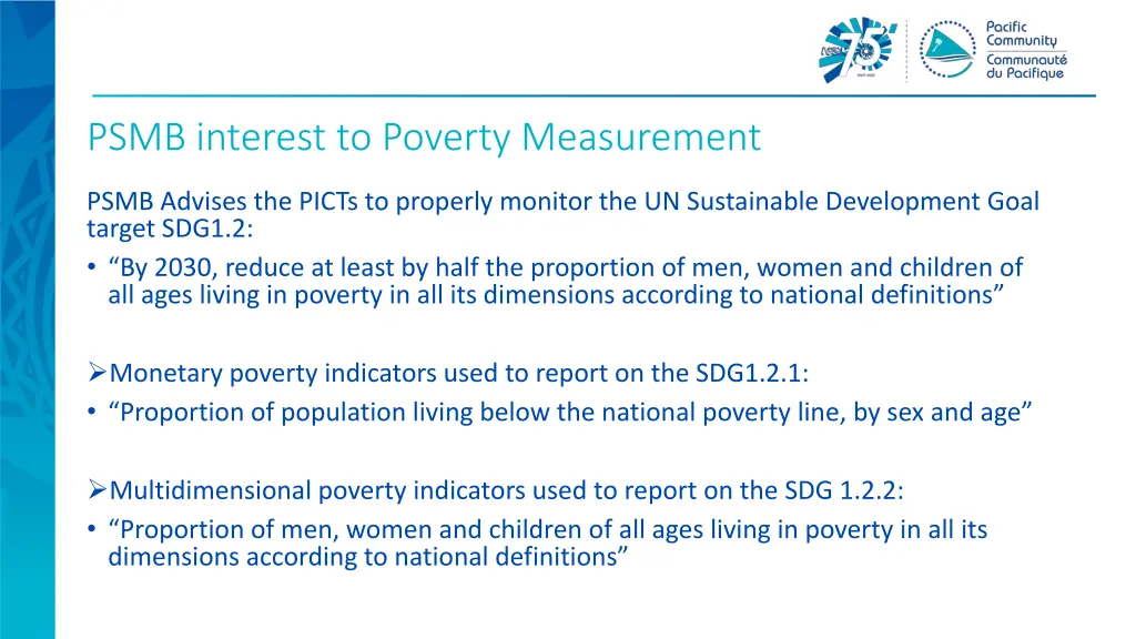psmb interest to poverty measurement