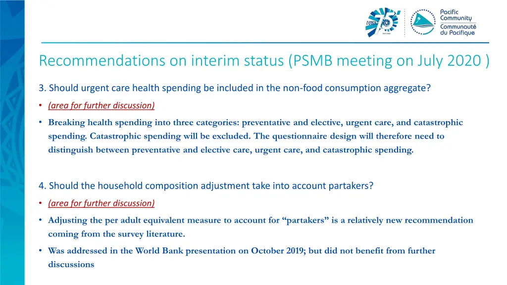 recommendations on interim status psmb meeting 1