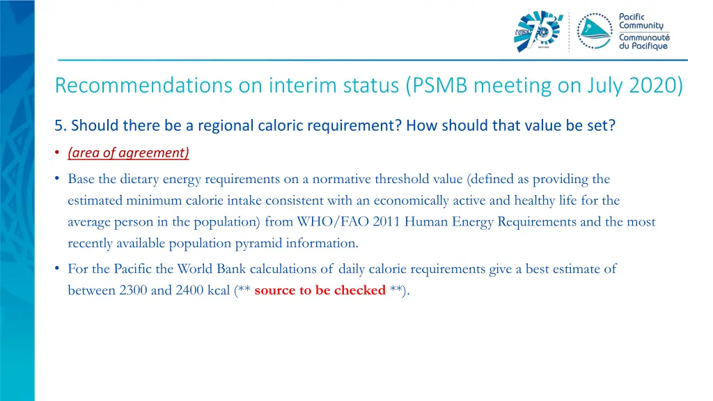 recommendations on interim status psmb meeting 2