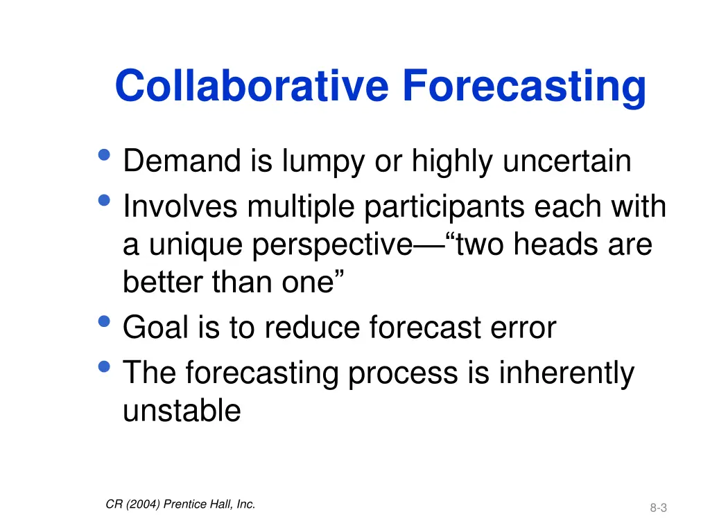 collaborative forecasting demand is lumpy