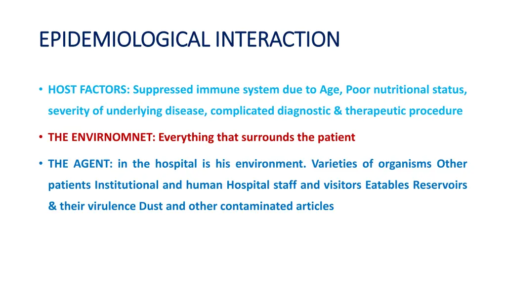 epidemiological interaction epidemiological