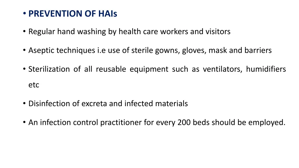prevention of hais