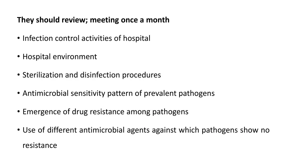 they should review meeting once a month