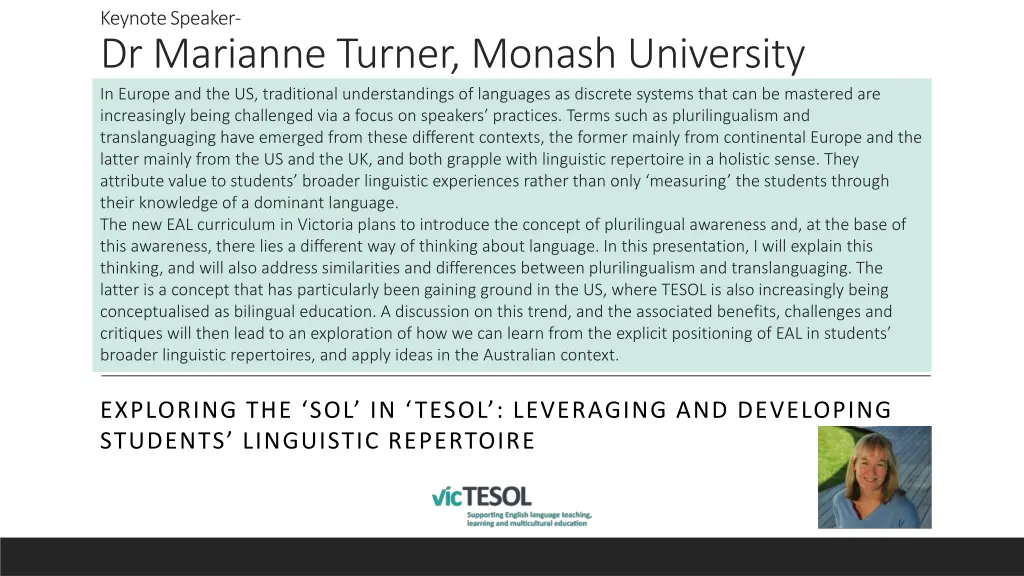 keynote speaker dr marianne turner monash