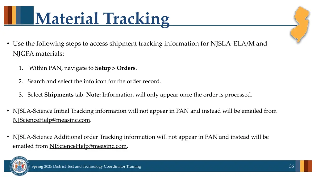 material tracking