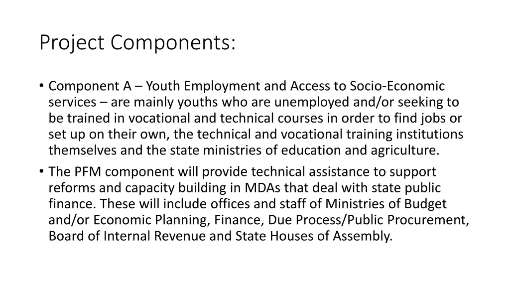 project components 1
