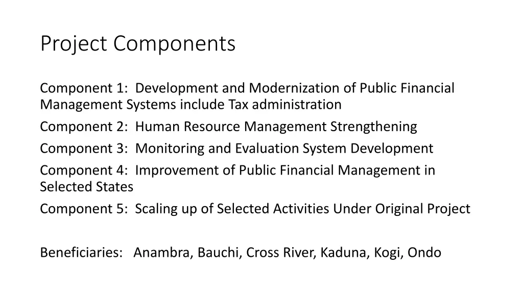 project components