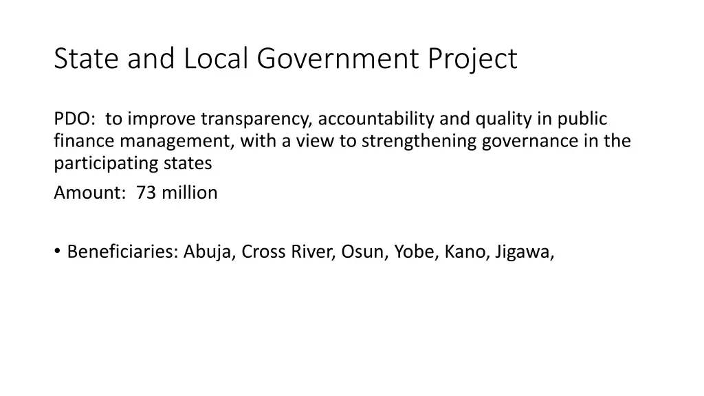 state and local government project