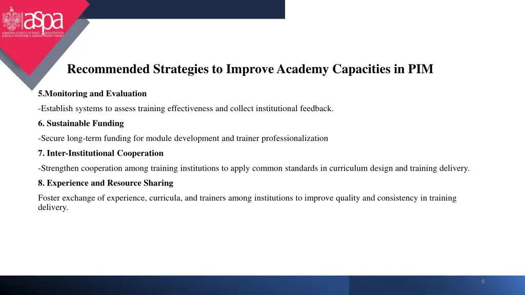 recommended strategies to improve academy 1