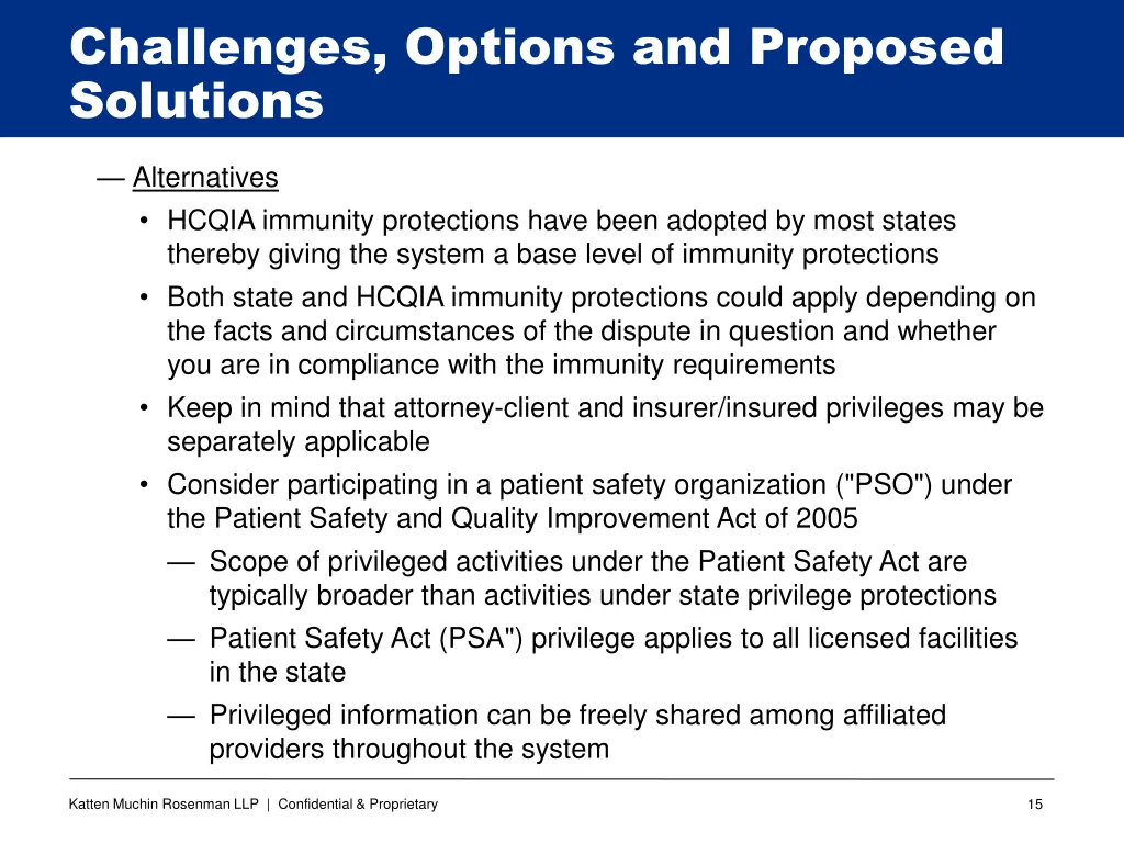 challenges options and proposed solutions 11