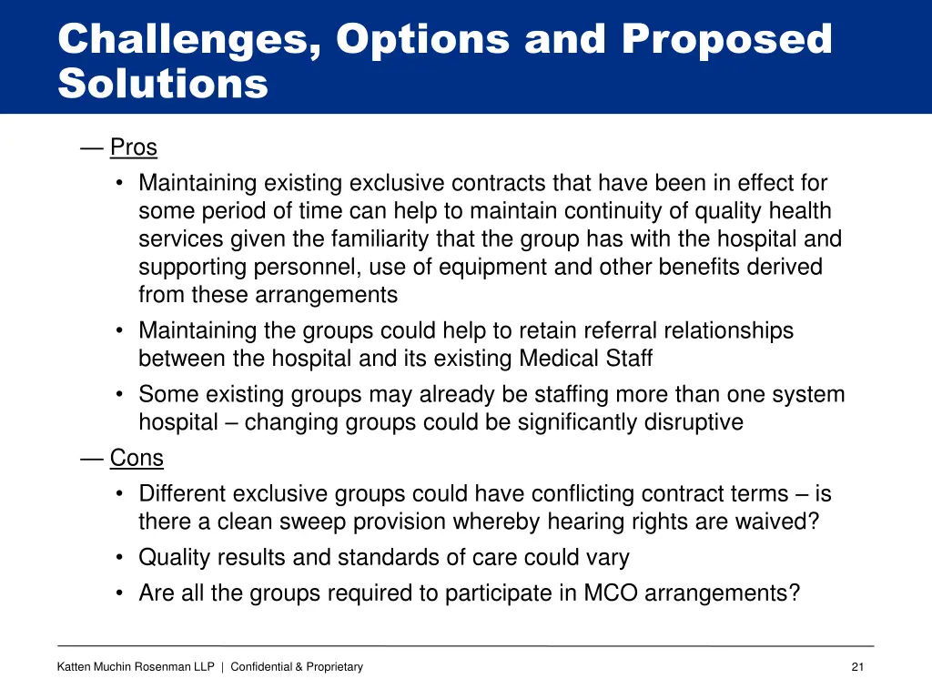 challenges options and proposed solutions 17