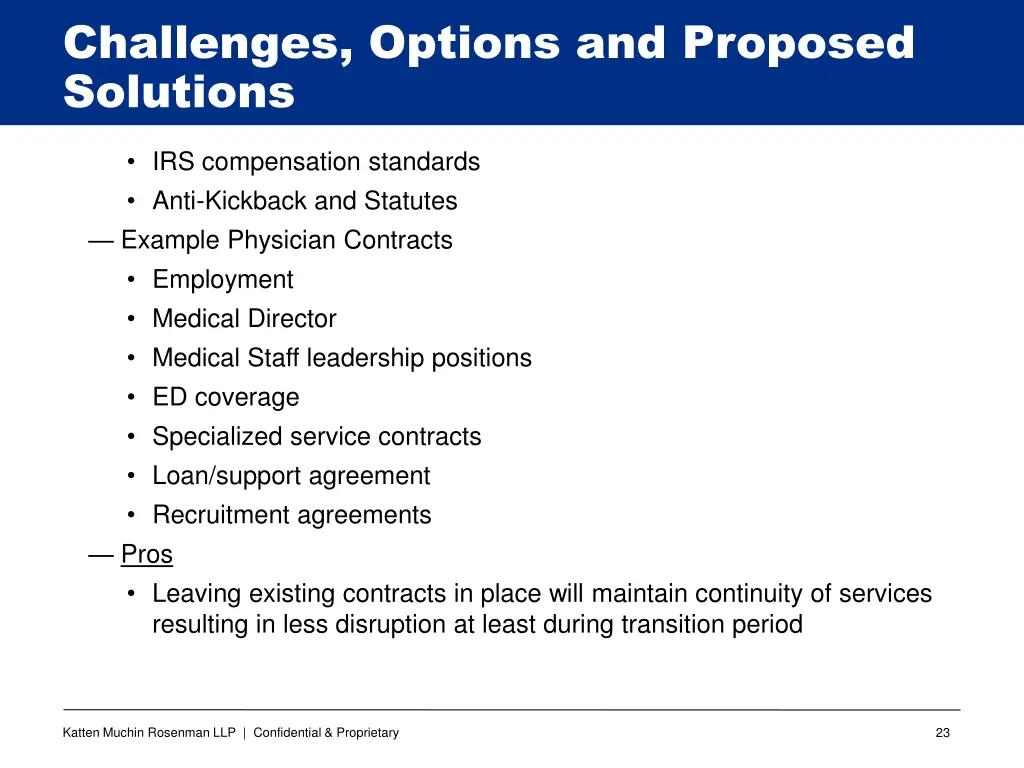 challenges options and proposed solutions 19