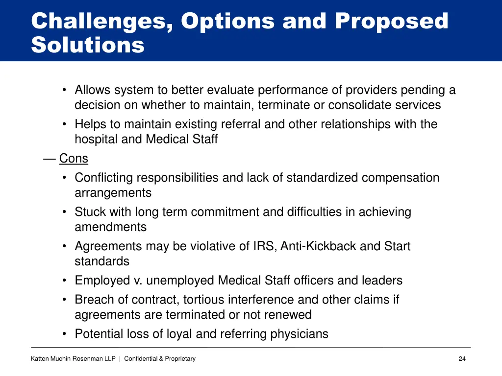 challenges options and proposed solutions 20