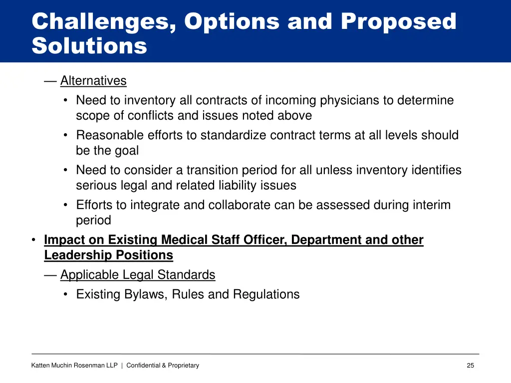 challenges options and proposed solutions 21