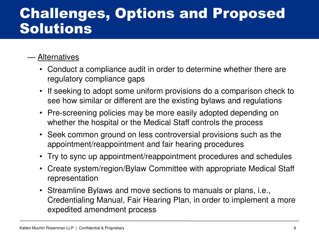 challenges options and proposed solutions 5