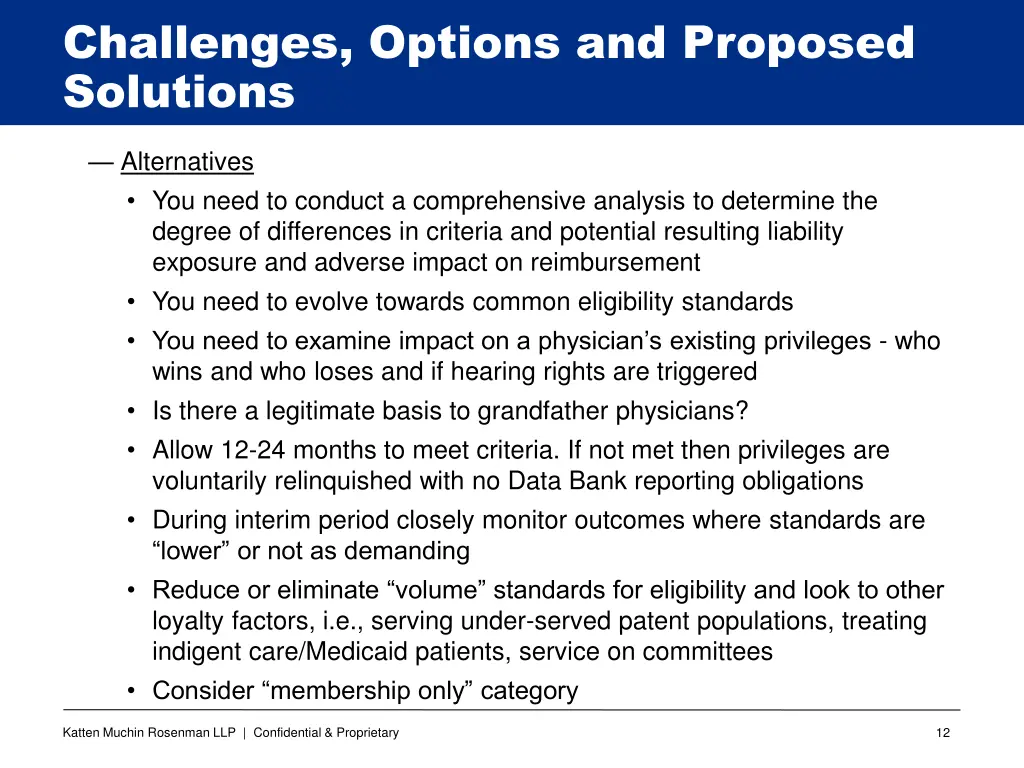 challenges options and proposed solutions 8