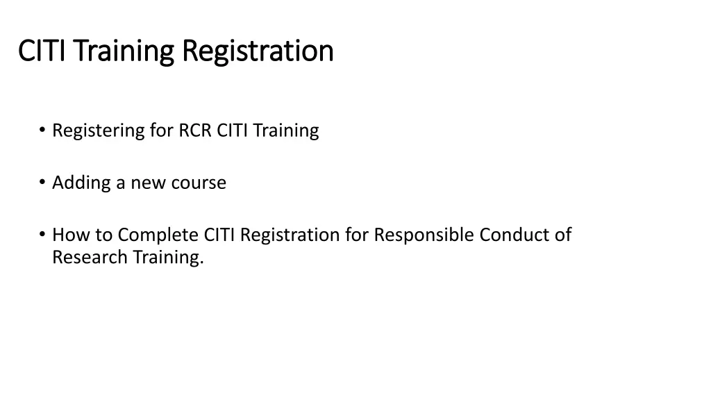 citi training registration citi training