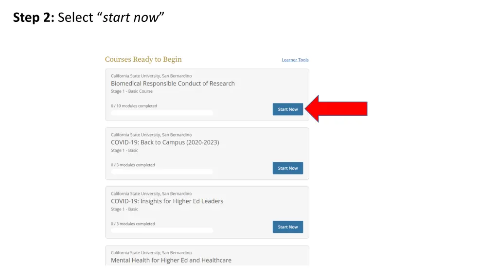 step 2 select start now