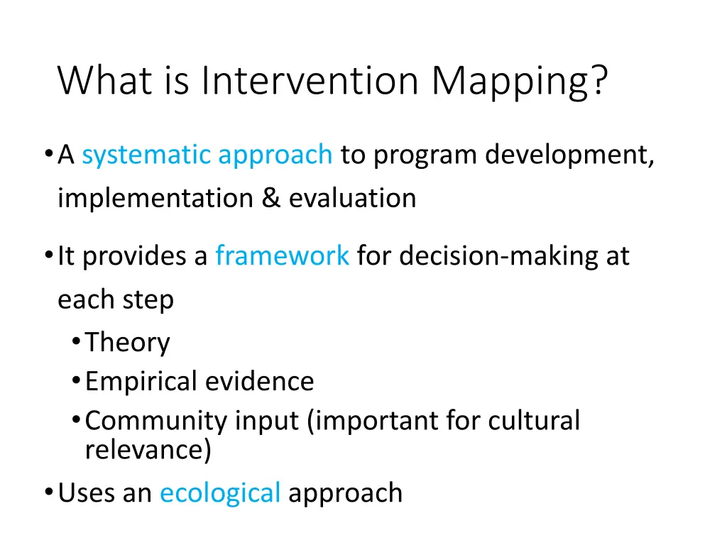 what is intervention mapping