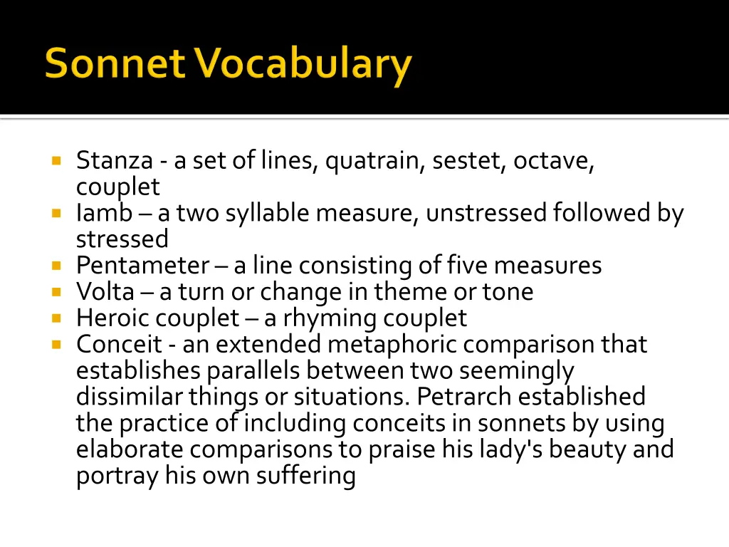 stanza a set of lines quatrain sestet octave