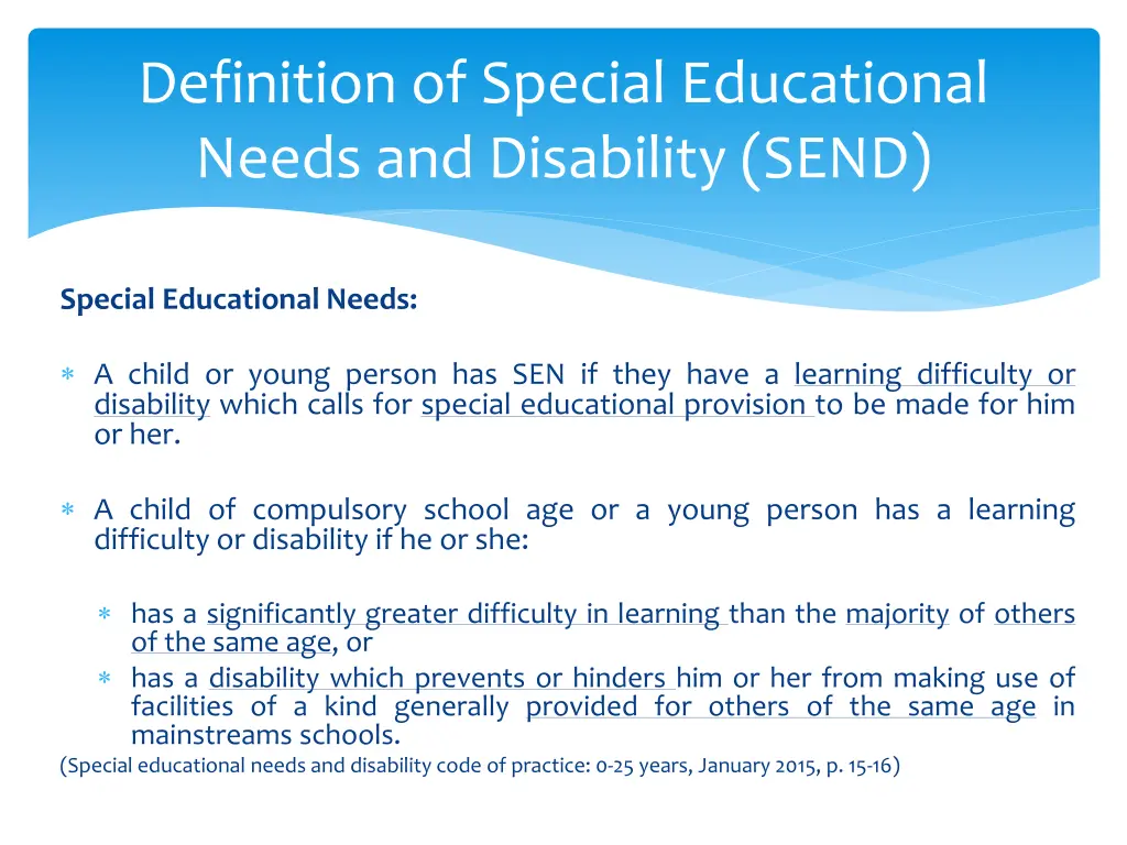 definition of special educational needs