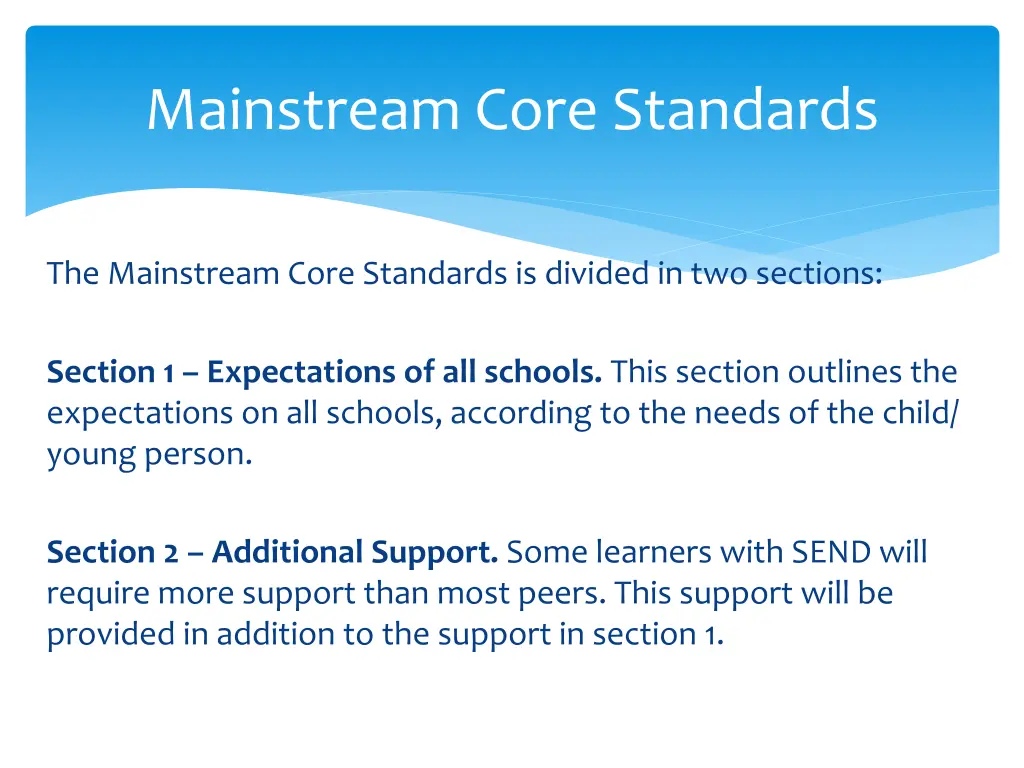 mainstream core standards