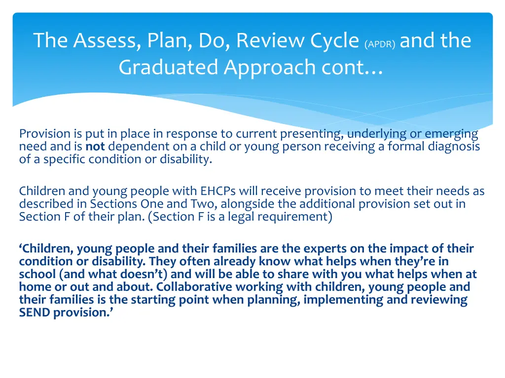 the assess plan do review cycle apdr 1