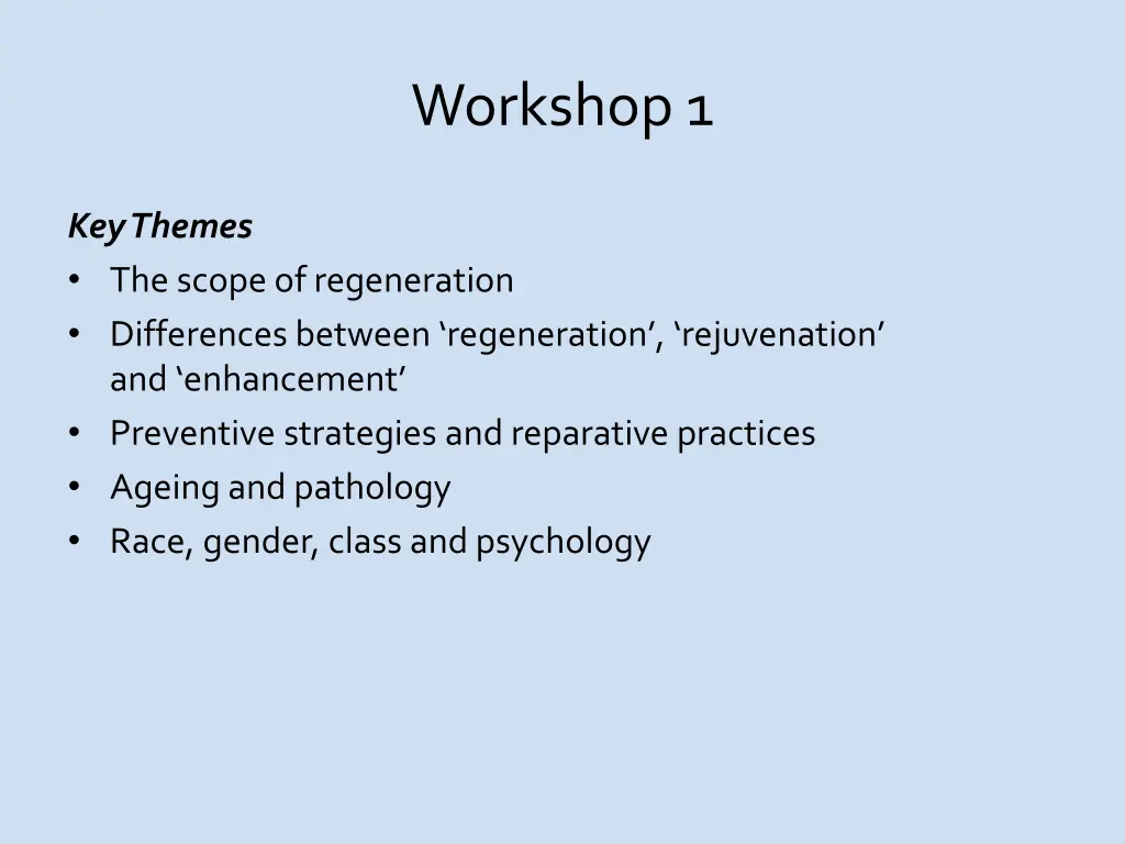 workshop 1