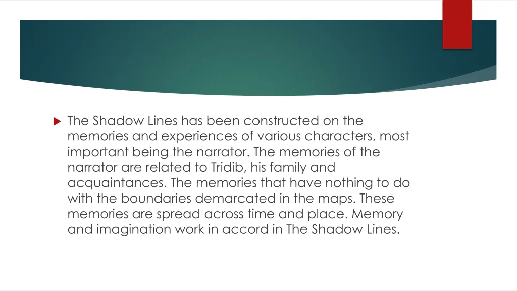 the shadow lines has been constructed