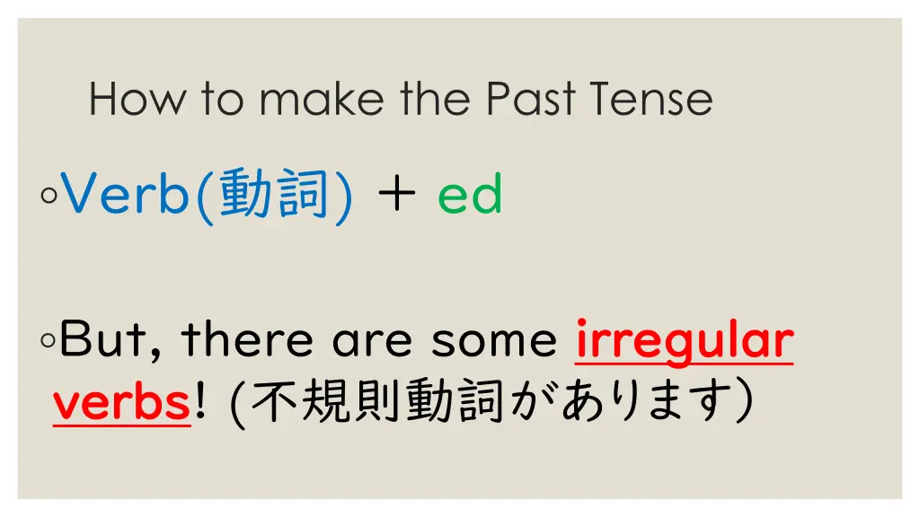 how to make the past tense