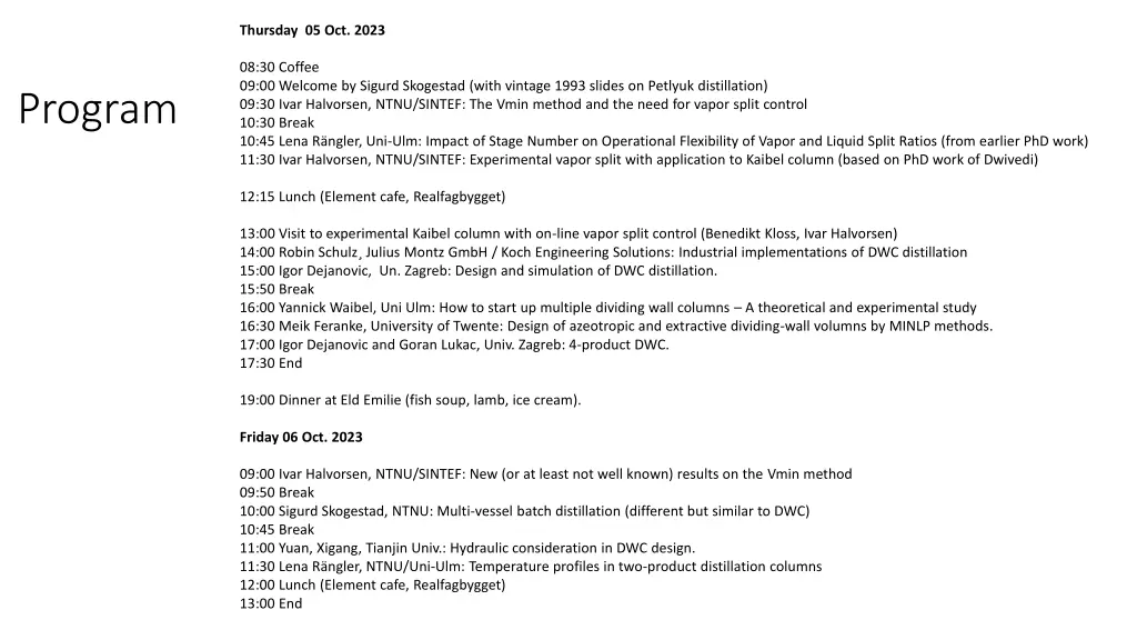 thursday 05 oct 2023