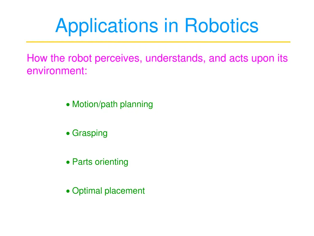 applications in robotics