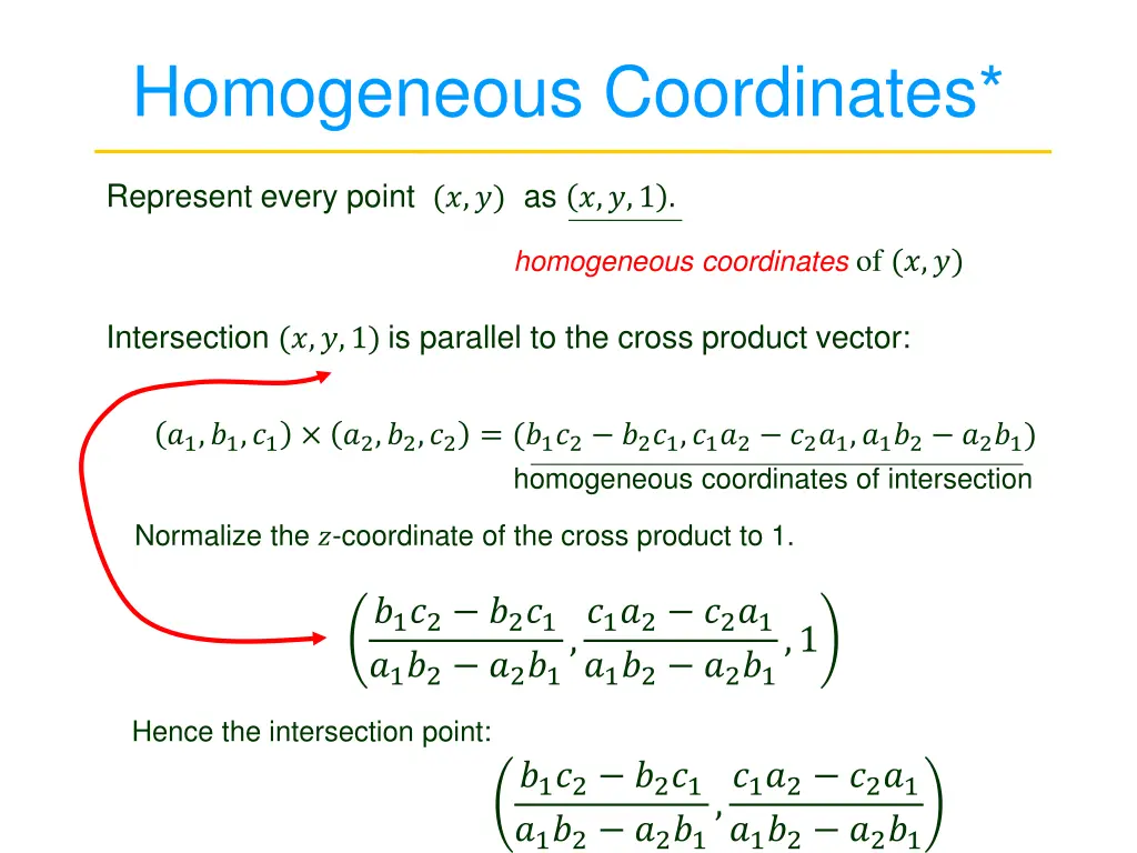 homogeneous coordinates