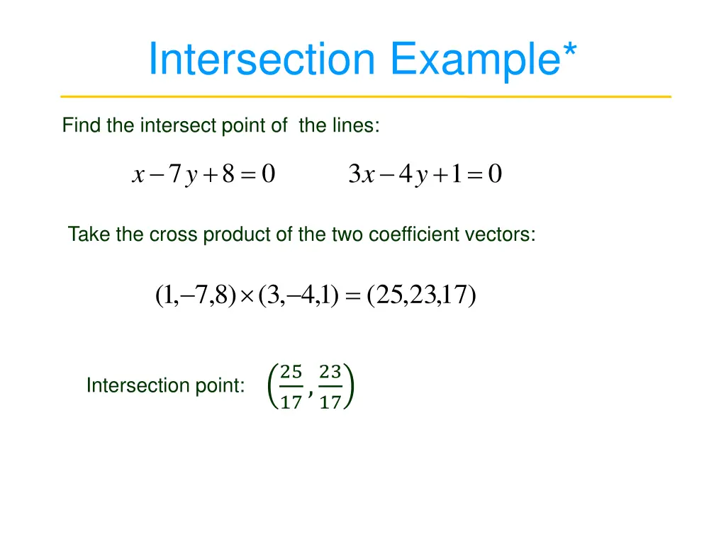 intersection example