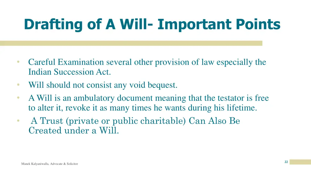 drafting of a will important points 1