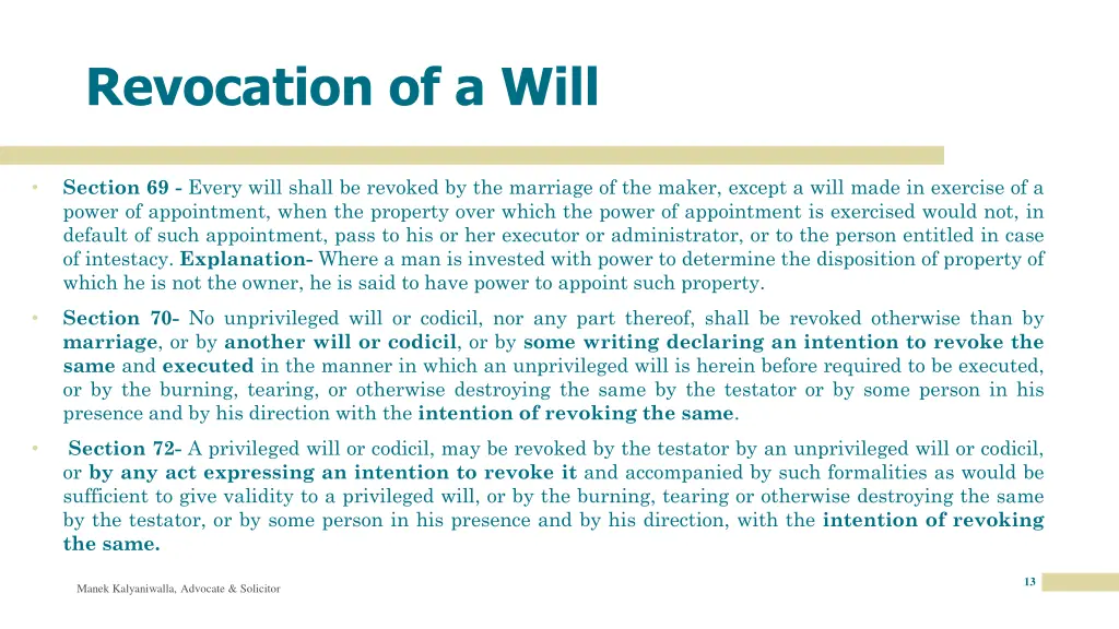 revocation of a will