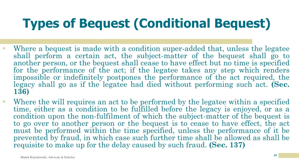types of bequest conditional bequest 1