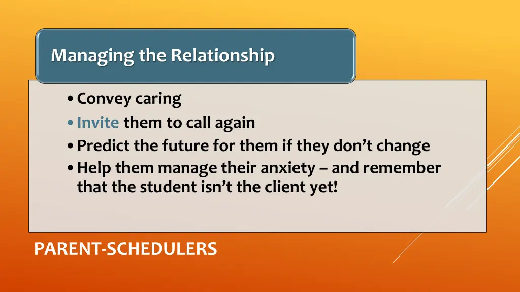 managing the relationship 2
