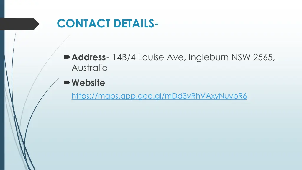 contact details