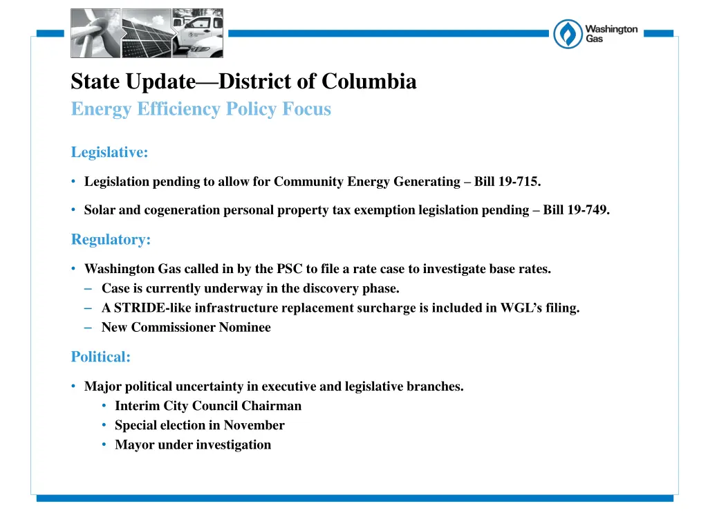 state update district of columbia energy